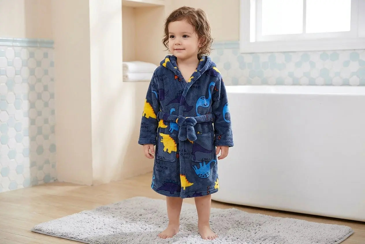Peignoir de bain éponge enfant : doux et absorbant pour garçon