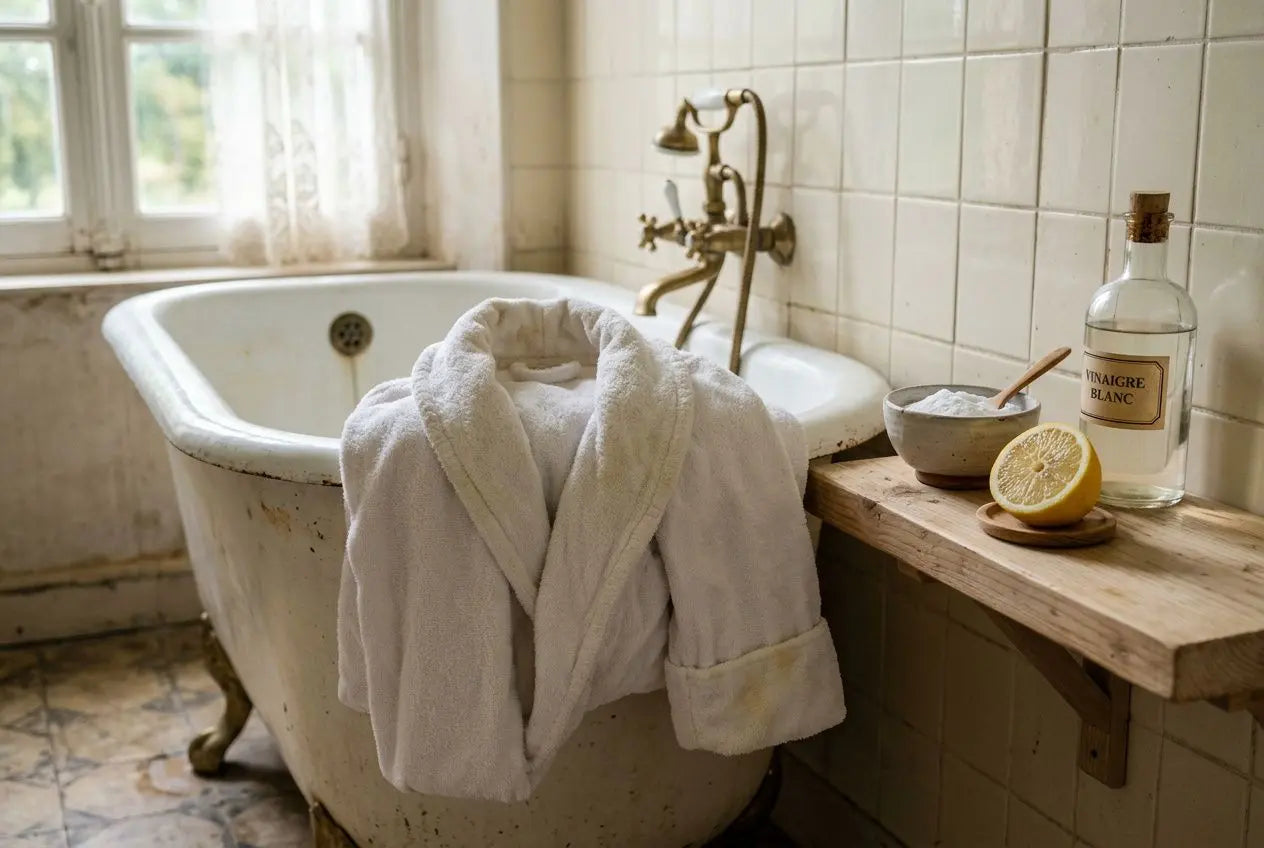 Comment blanchir un peignoir blanc jauni facilement