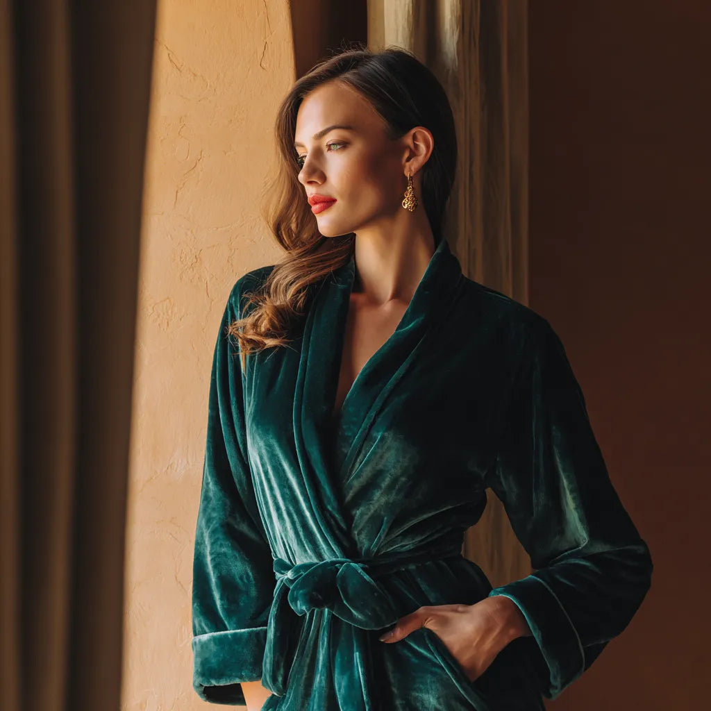 peignoir velours femme