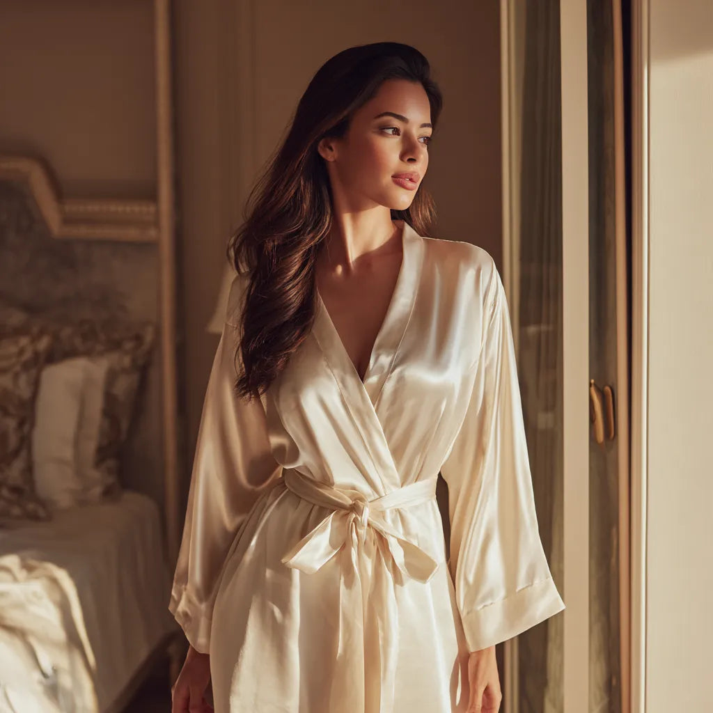 peignoir soie femme