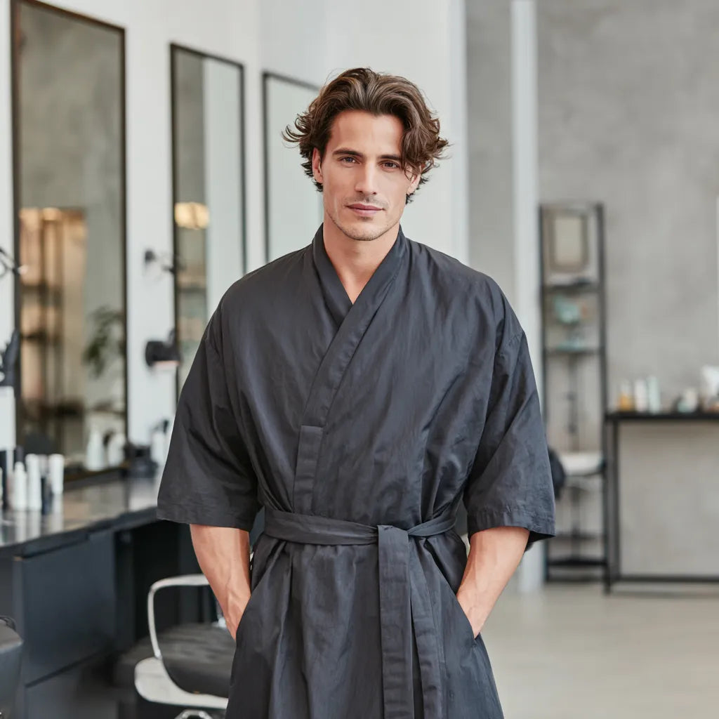 peignoir coiffeur homme
