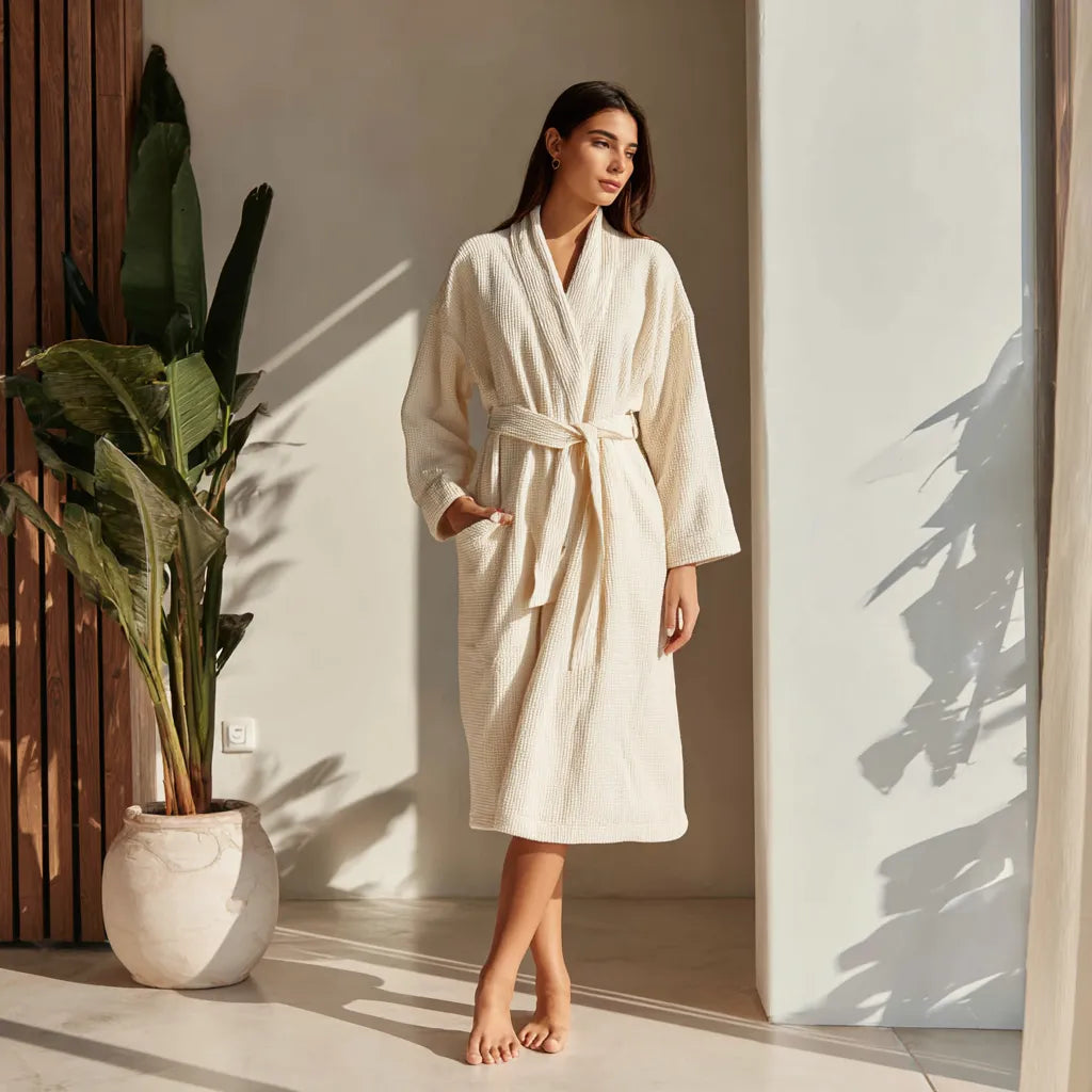 peignoir coton femme