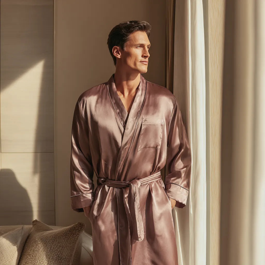 peignoir en soie homme