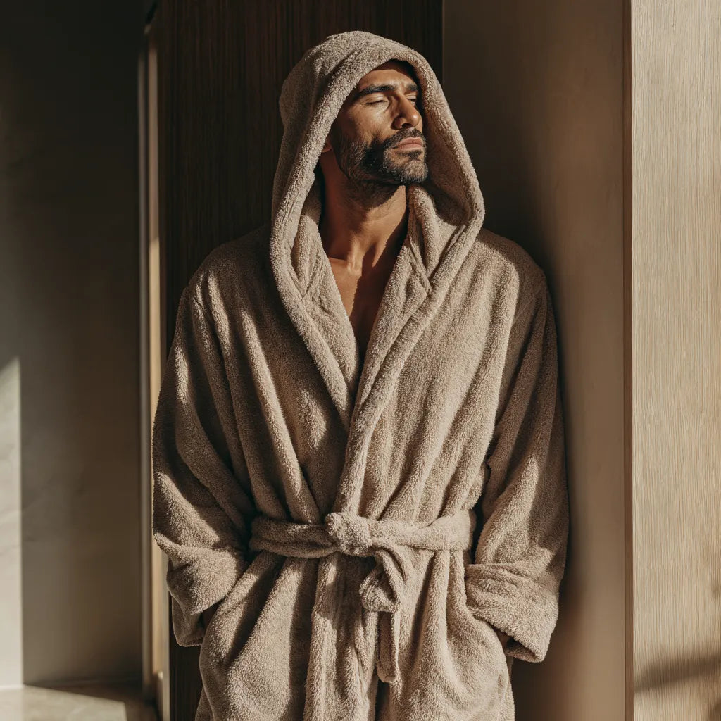 peignoir homme capuche