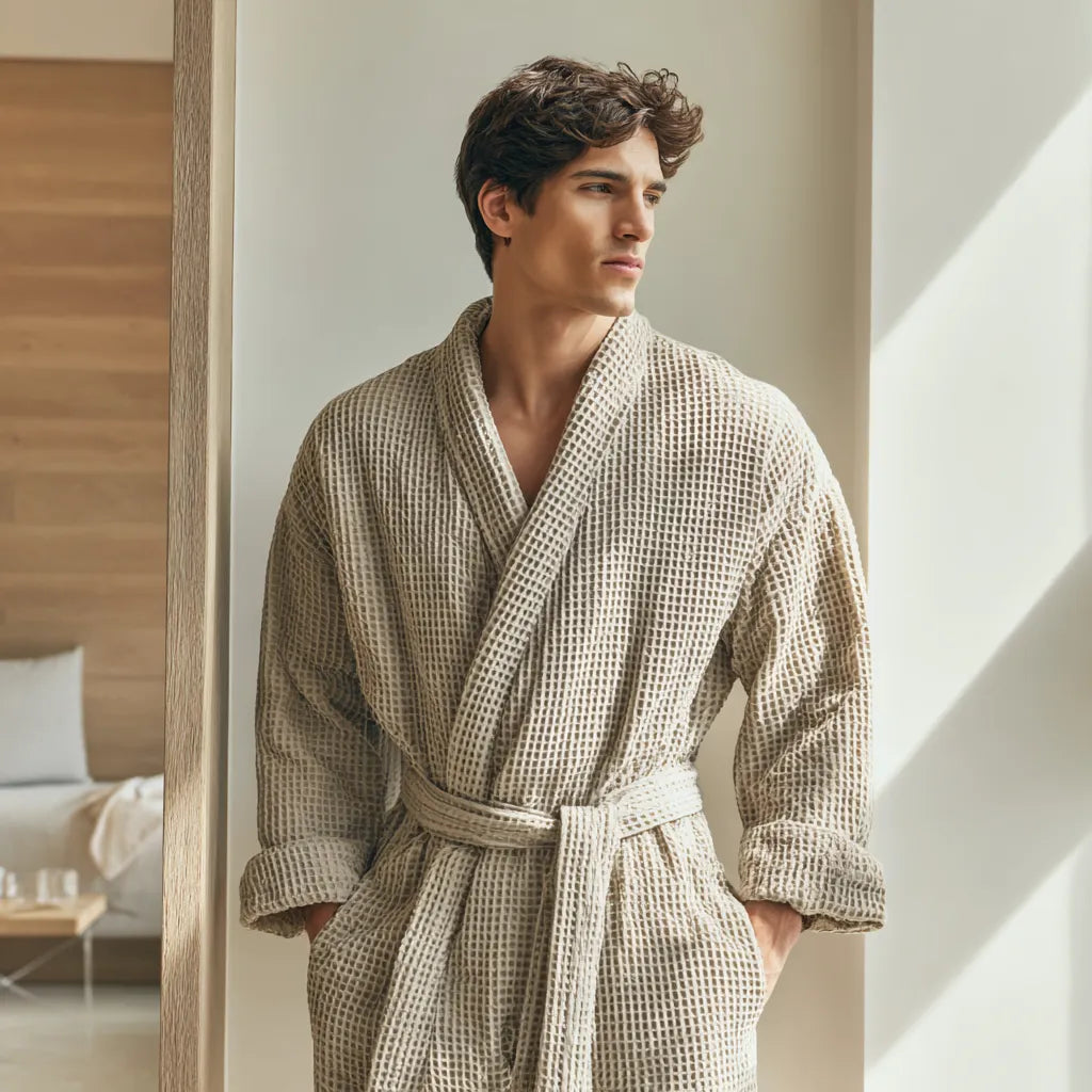 peignoir nid d'abeille homme