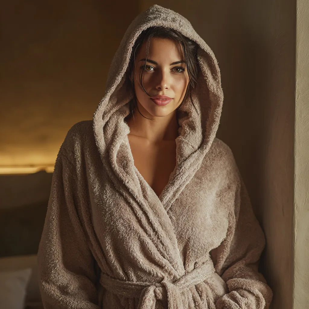 peignoir capuche femme