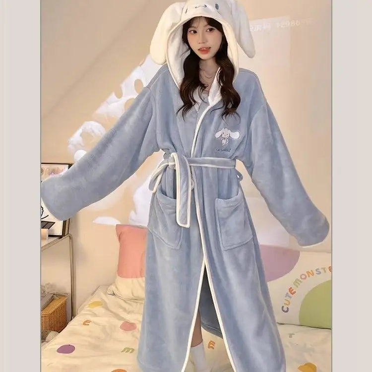 Peignoir a capuche