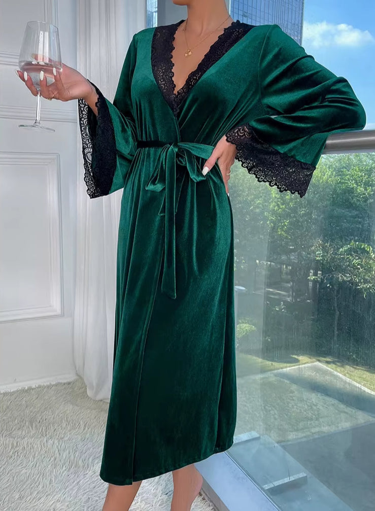 Peignoir velours femme