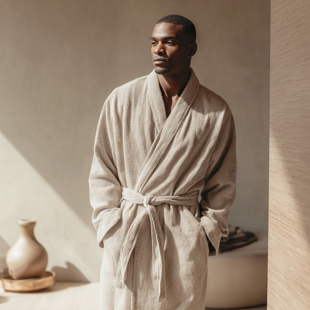 peignoir homme coton