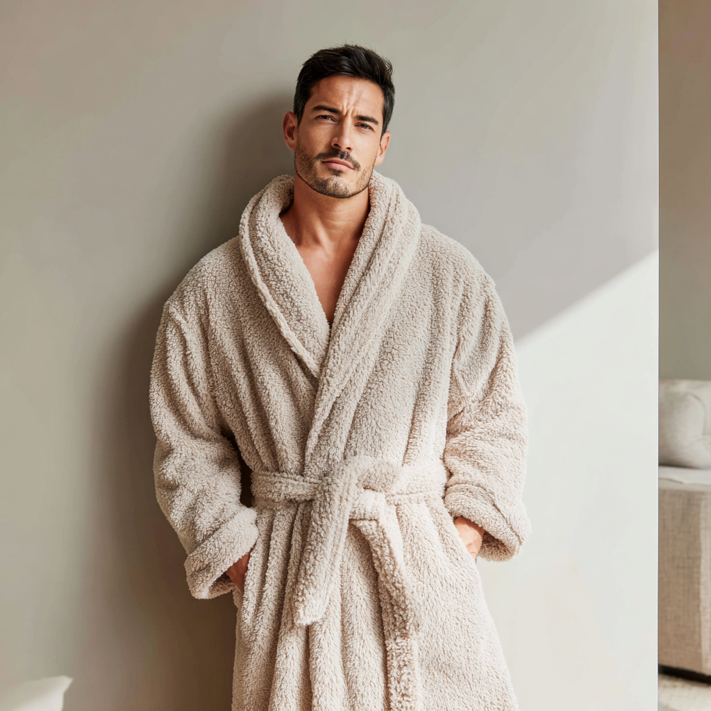 peignoir moelleux homme