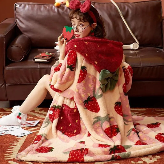 Peignoir capuche