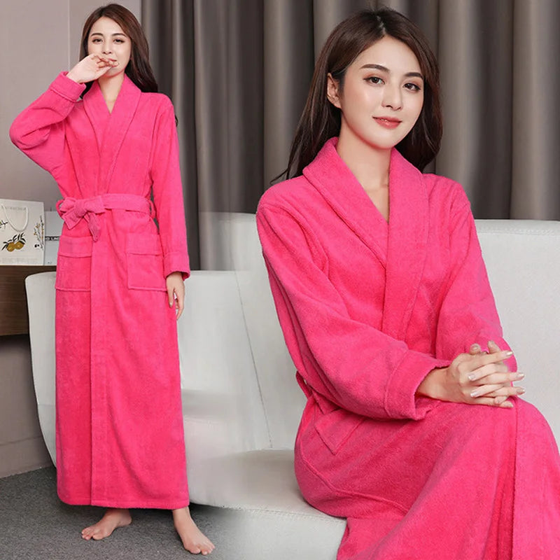 Peignoir de bain femme en éponge