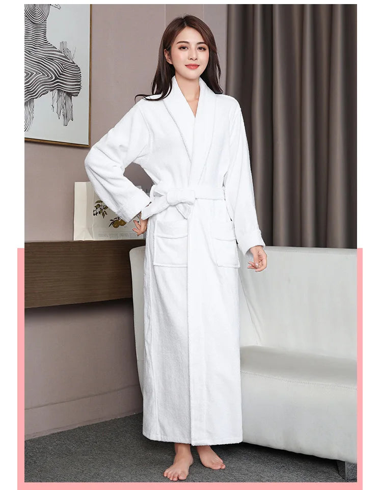 Peignoir de bain femme en éponge