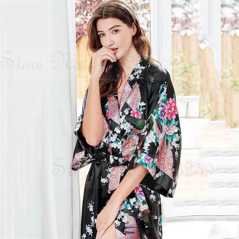 Peignoir en satin femme