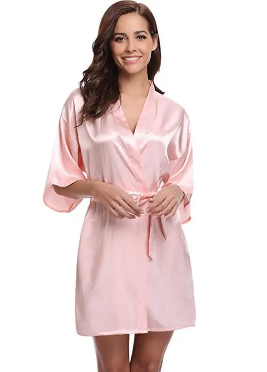 Peignoir rose femme