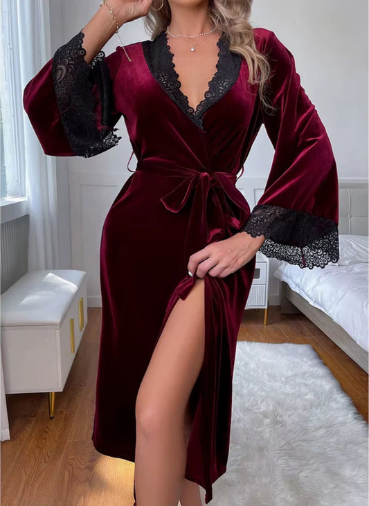 Peignoir velours femme